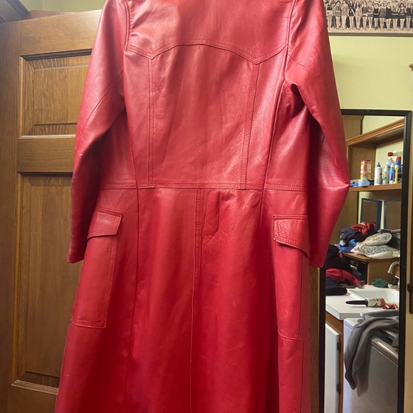 Red leather coat - tailor-made - Picture 2 of 2
